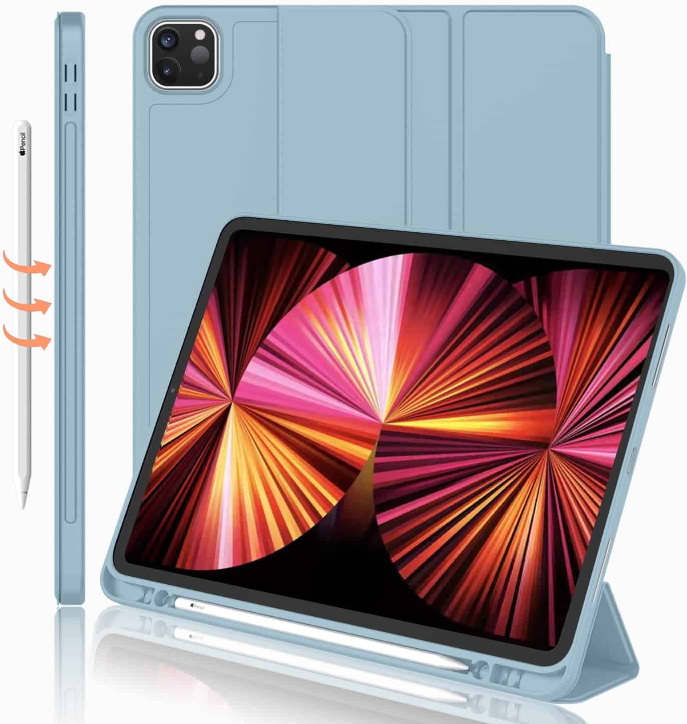 Funda Con Tapa Smart Y Slot Lapiz Para iPad 10.2 7/8+ Vidrio